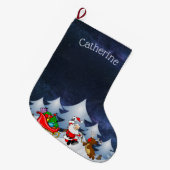 De kerstman is onderweg grote kerstsok (Voorkant (Hangend))