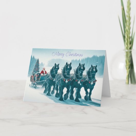 De kerstman is op weg naar de Kaart (Voorkant)