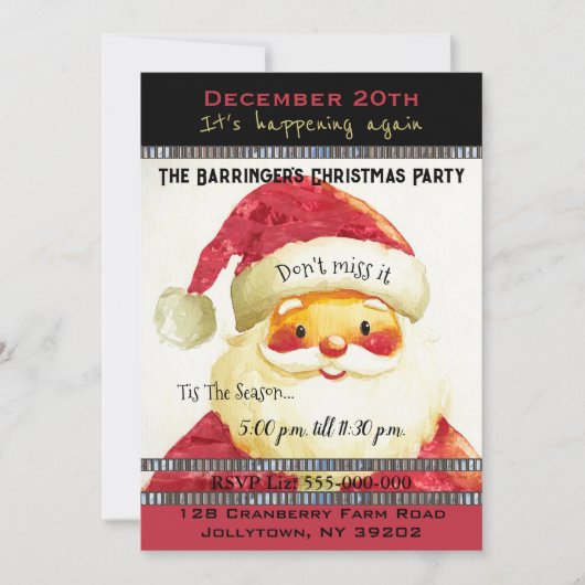 De kerstman is op weg naar het kerstfeest kaart (Voorkant)