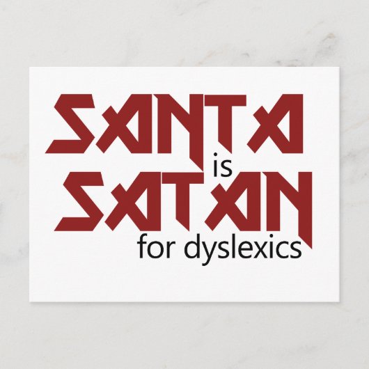 De Kerstman is Satan Feestdagenkaart (Voorkant)