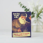 "De Kerstman is ten strijde getrokken!" Feestdagenkaart (Staand voorkant)