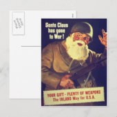 "De Kerstman is ten strijde getrokken!" Feestdagenkaart (Voorkant / Achterkant)