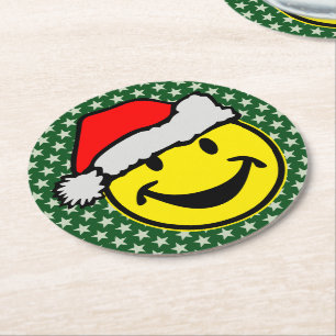 De kerstman... je rug. en ideeën ronde kartonnen onderzetter