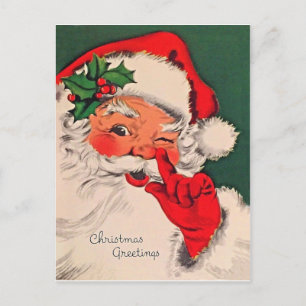 De kerstman kietelt zijn neus. briefkaart