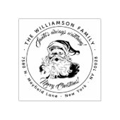 De kerstman kijkt altijd |  retouradres rubberstempel (Afrduk)