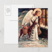 De kerstman kijkt door een raam feestdagenkaart (Voorkant / Achterkant)