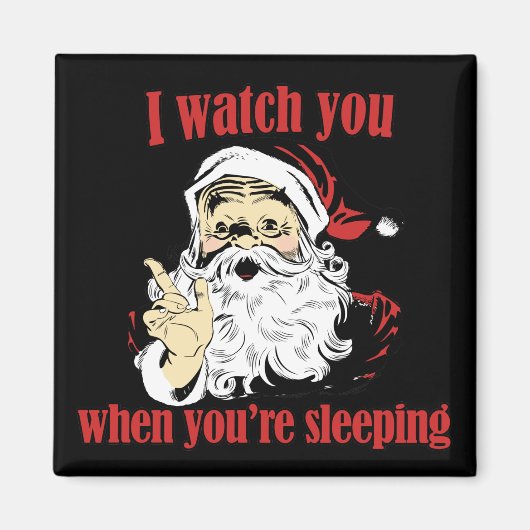 De Kerstman kijkt hoe je slaapt Magneet (Voorkant)