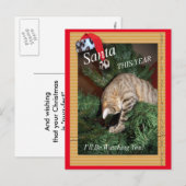 De Kerstman kijkt naar je Briefkaart (Voorkant / Achterkant)