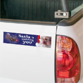 De kerstman kijkt naar je bumpersticker (Op Truck)