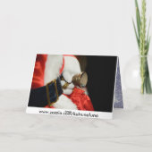 De Kerstman kijkt naar je Feestdagen Kaart (Achterkant)