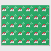 De kerstman kijkt naar je | Kerstmis Cadeaupapier (Vlak)