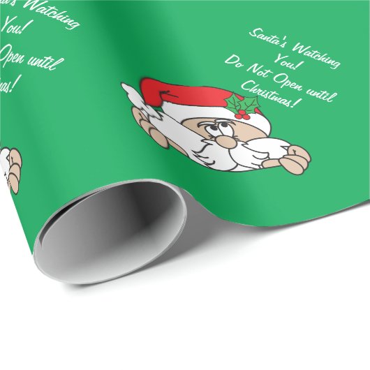 De kerstman kijkt naar je | Kerstmis Cadeaupapier (Rol Hoek)