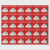 De kerstman kijkt naar je | Kerstmis Cadeaupapier (Vlak)