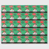 De kerstman kijkt naar je | Kerstmis Cadeaupapier (Vlak)