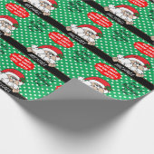 De kerstman kijkt naar je | Kerstmis Cadeaupapier (Hoek)