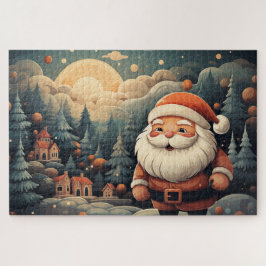 De kerstman kijkt naar je legpuzzel