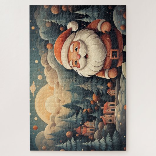 De kerstman kijkt naar je legpuzzel (Verticaal)