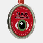 De kerstman kijkt naar je metalen ornament (Rechts)