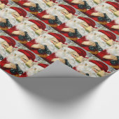 De kerstman kijkt naar jou cadeaupapier (Hoek)
