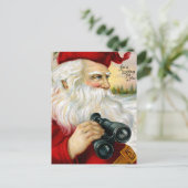 De kerstman kijkt naar jou feestdagenkaart (Staand voorkant)