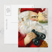 De kerstman kijkt naar jou feestdagenkaart (Voorkant / Achterkant)