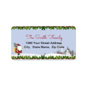 De Kerstman komt aan het Etiket van het Adres van  (Voorkant)