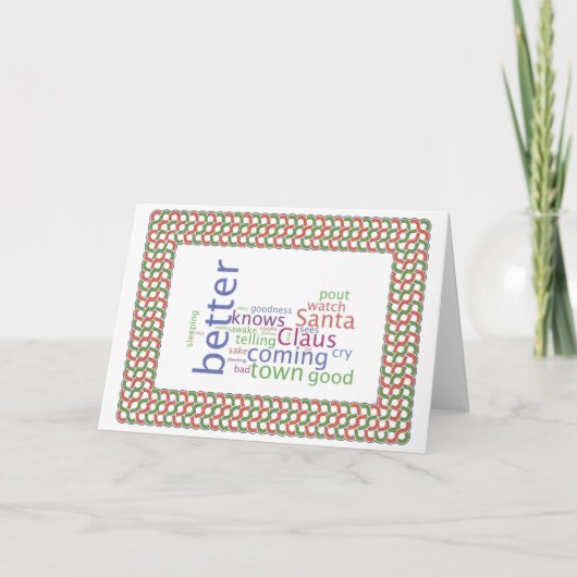 De Kerstman komt aan stad Feestdagen Kaart (Voorkant)