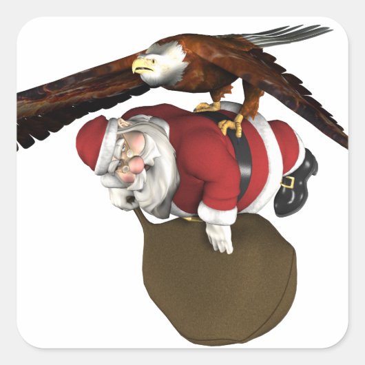 De kerstman komt een beetje later vierkante sticker (Voorkant)