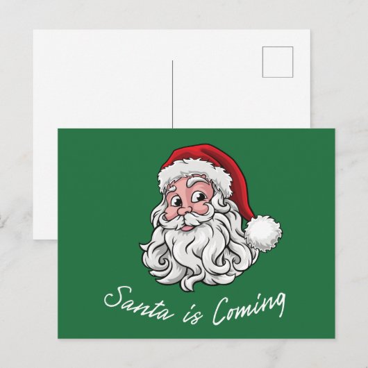 De kerstman komt eraan briefkaart (Voorkant / Achterkant)