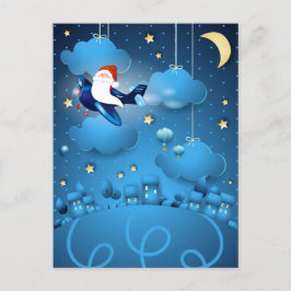 De kerstman komt eraan  briefkaart