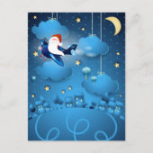 De kerstman komt eraan briefkaart (Voorkant)