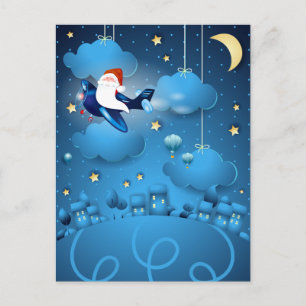 De kerstman komt eraan  briefkaart