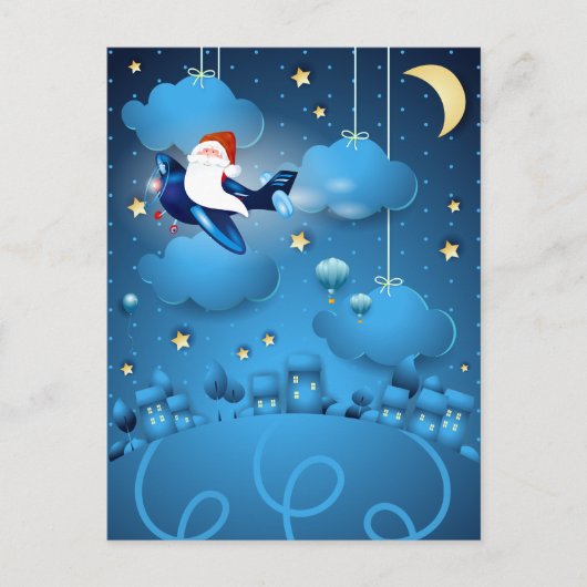 De kerstman komt eraan  briefkaart (Voorkant)