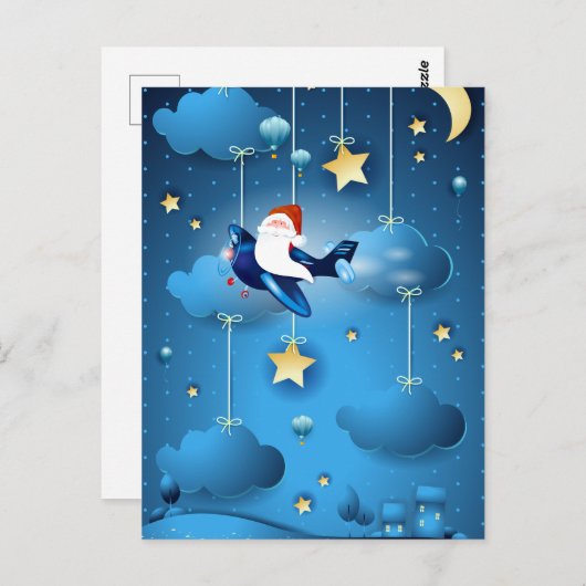 De kerstman komt eraan briefkaart (Voorkant / Achterkant)