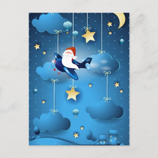 De kerstman komt eraan briefkaart (Voorkant)