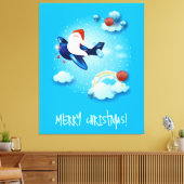 De kerstman komt eraan canvas afdruk (Insitu (Woonkamer))