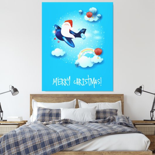 De kerstman komt eraan canvas afdruk (Insitu (Slaapkamer))