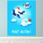 De kerstman komt eraan canvas afdruk (Insitu (Houten vloer))