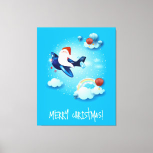 De kerstman komt eraan canvas afdruk