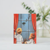 De  kerstman komt eraan feestdagenkaart (Staand voorkant)