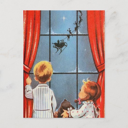 De  kerstman komt eraan feestdagenkaart (Voorkant)