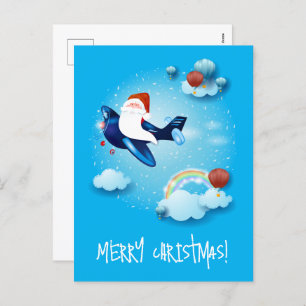 De kerstman komt eraan feestdagenkaart