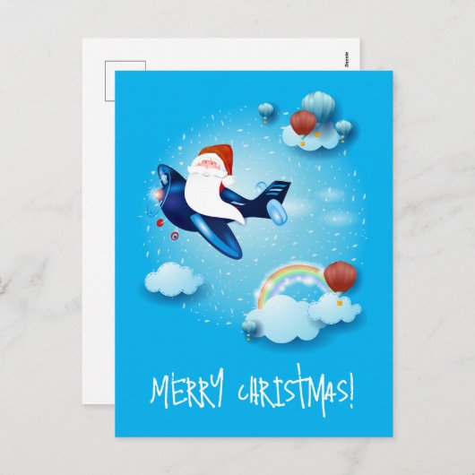 De kerstman komt eraan feestdagenkaart (Voorkant / Achterkant)