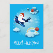 De kerstman komt eraan feestdagenkaart (Voorkant)