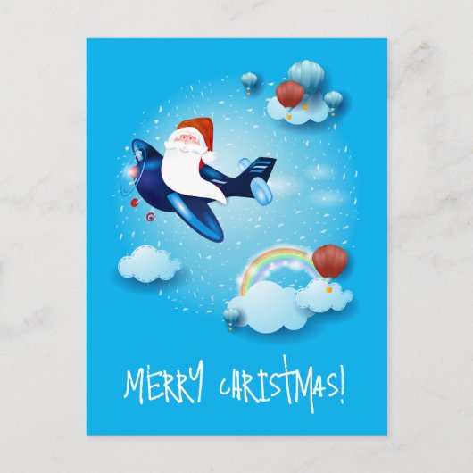 De kerstman komt eraan feestdagenkaart (Voorkant)