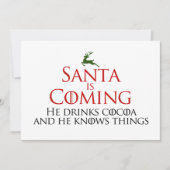 De kerstman komt eraan | Funny Flat Holiday Kaart (Voorkant)