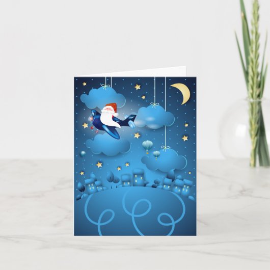 De kerstman komt eraan kaart (Voorkant)