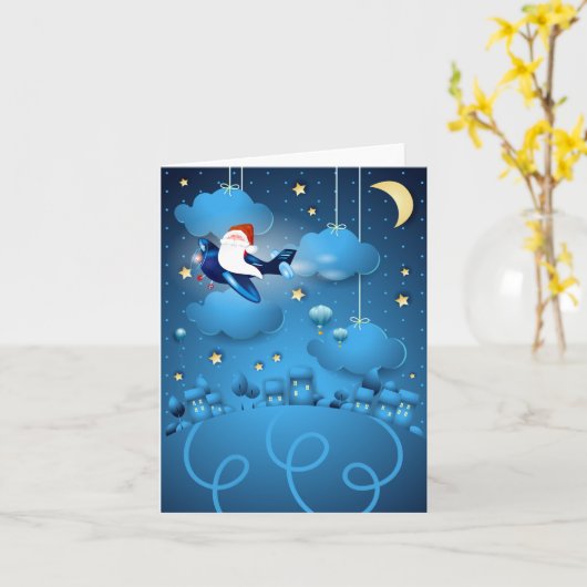 De kerstman komt eraan kaart (Gele Bloem)