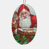 De kerstman komt eraan keramisch ornament (Links)