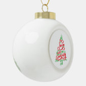 De Kerstman komt eraan Keramische Bal Ornament (Links)